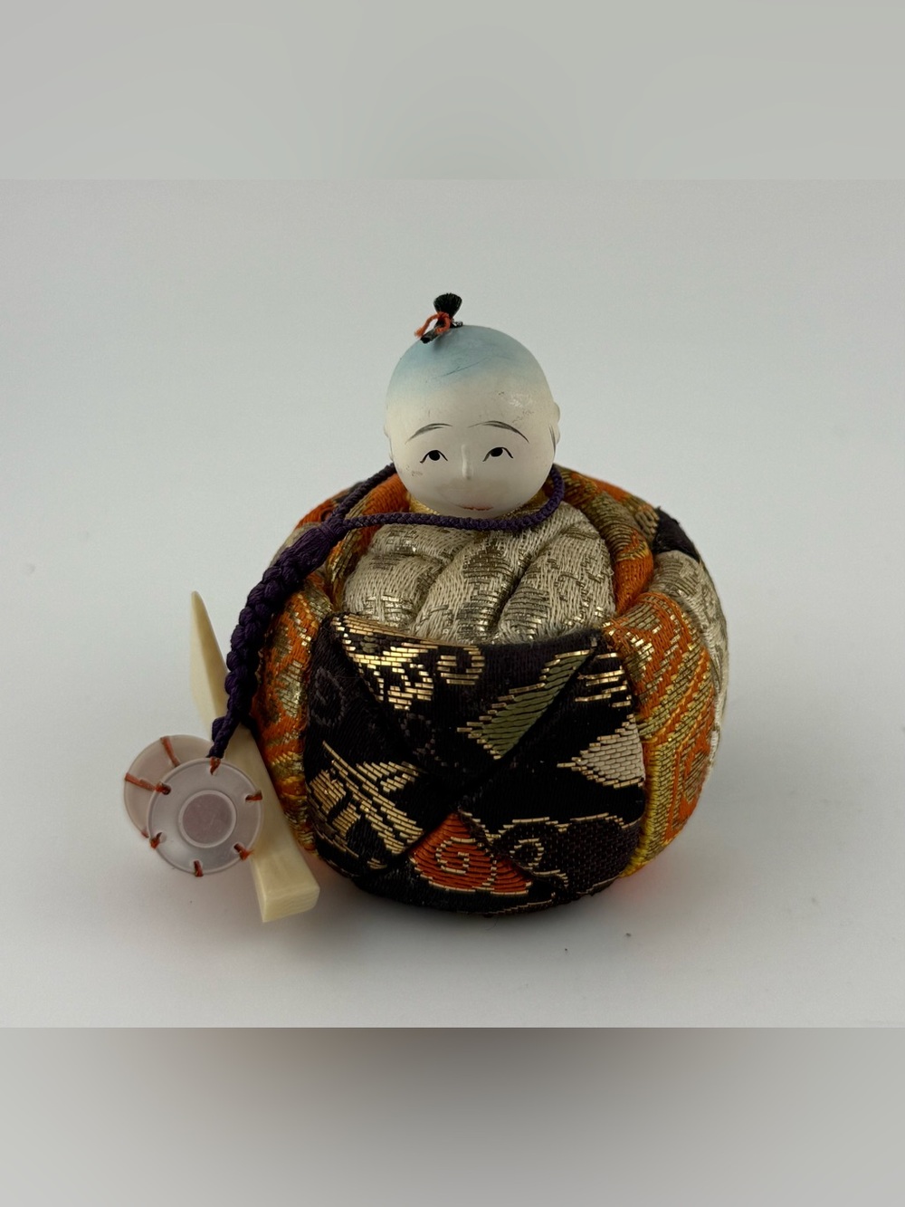 Vintage Japanese Izumeko Kimekomi Doll - Basket Baby Folk Art with Artisan Tag